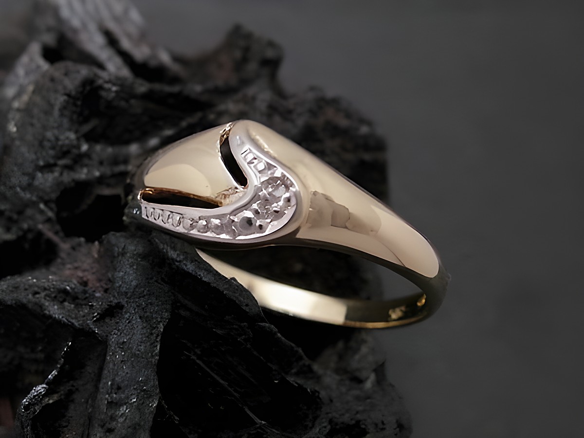 Gold Ring ausdrucksstark in Gold 585 bicolor mit Diamant. Eleganter Goldring in Größe 55, Hersteller Juwelier Harnisch, bis Größe 56/18. Perfekt für besondere Anlässe.