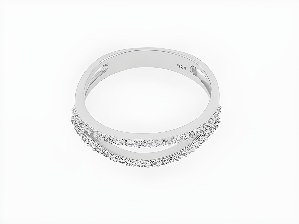 Ring Silber rhod. Gr. 56 zart mit Zirkonia im Doppelring-Design Hersteller: Juwelier Harnisch bis Gr. 56 / 17,8.