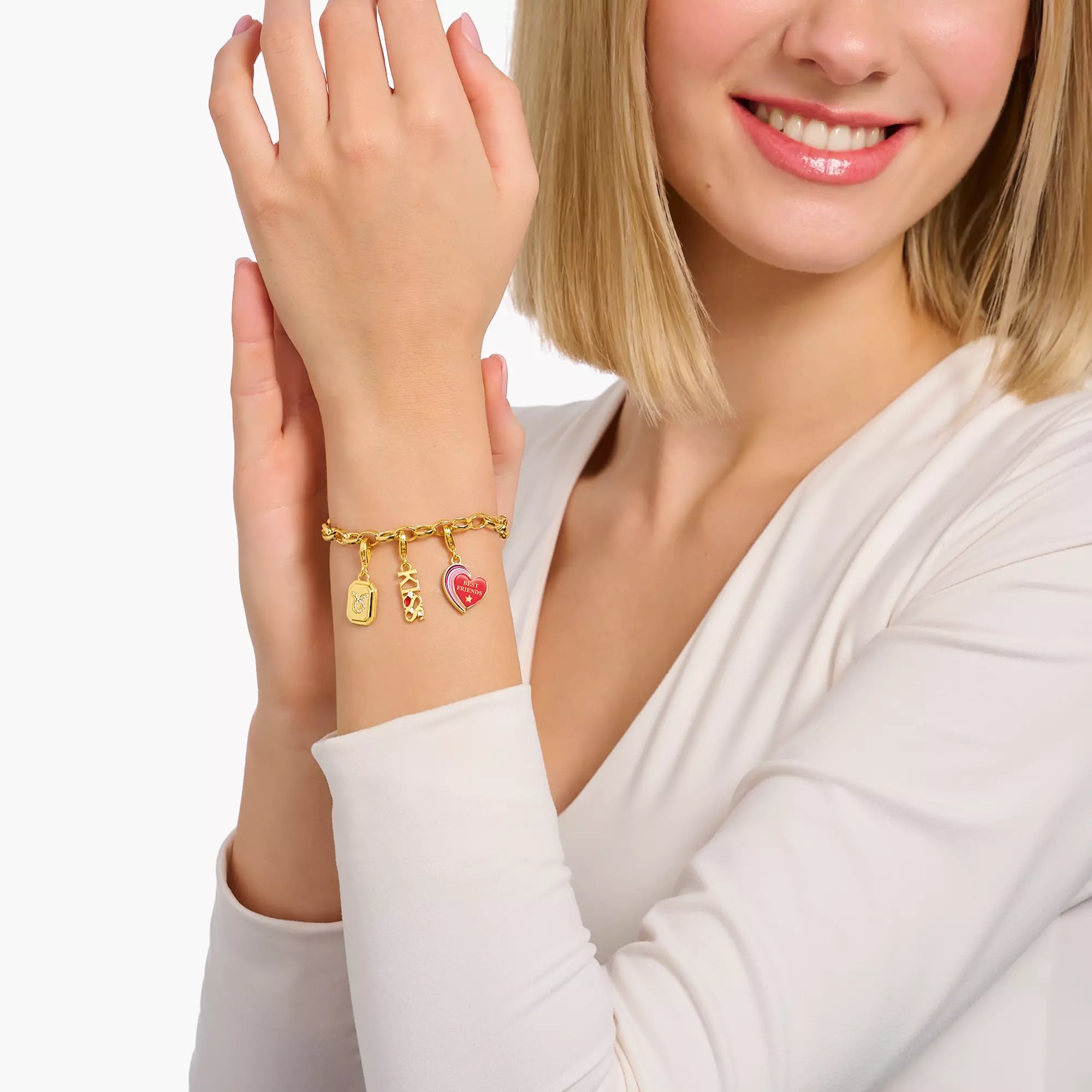 Thomas Sabo Charm-Anhänger - Sternzeichen Wassermann - Silber Gelbgold verg. & Zirkonia – Ansicht 3