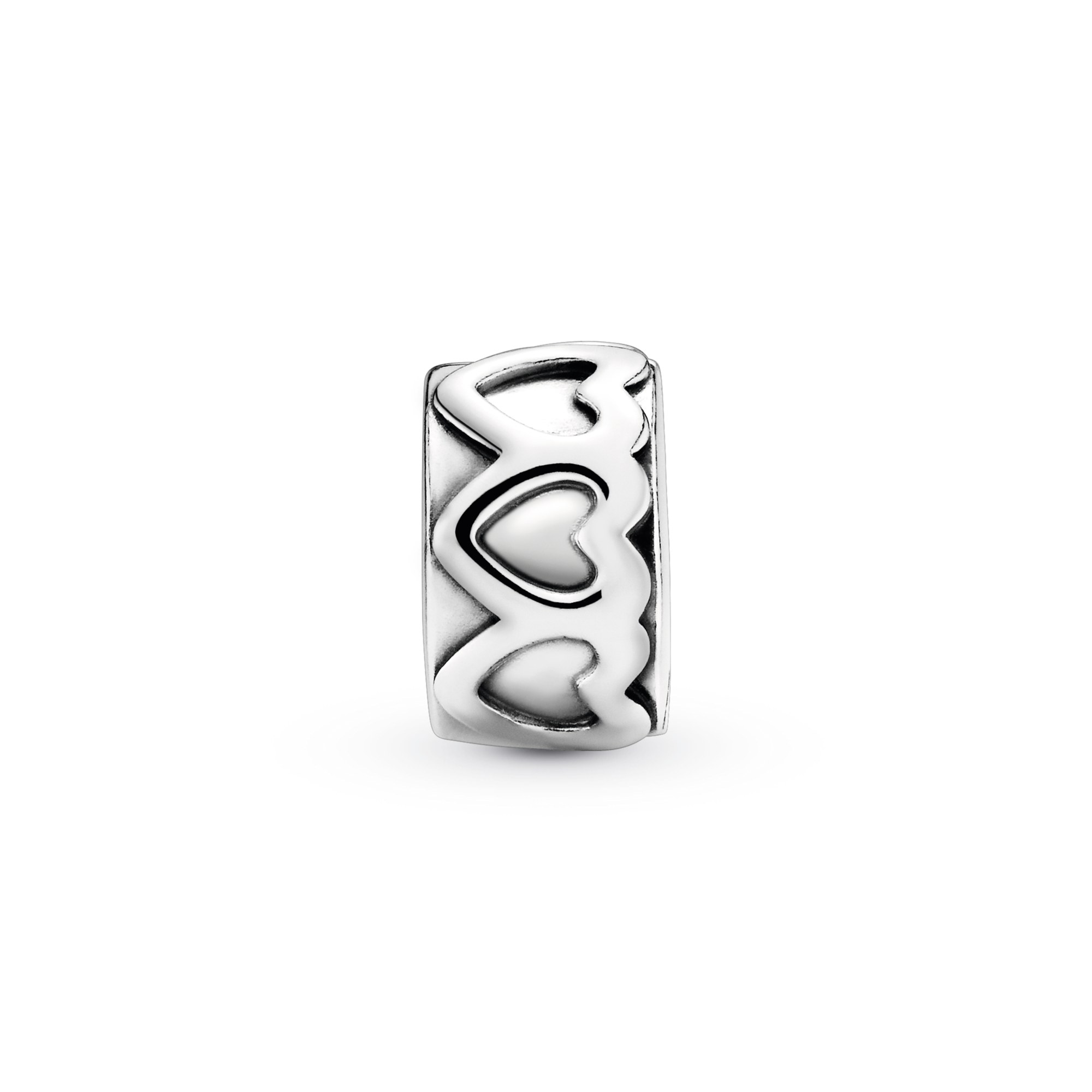 PANDORA Gereihte Herzen - Silber Charm Clip – Ansicht 2