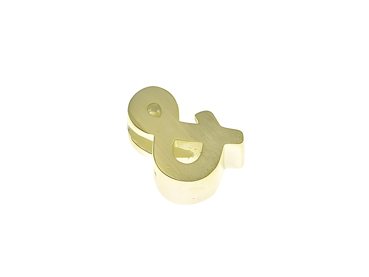 Anhänger aus teilmattiertem Gelbgold mit dem Design eines und-Zeichens, hergestellt von Juwelier Harnisch, ideal für moderne Schmuckliebhaber.