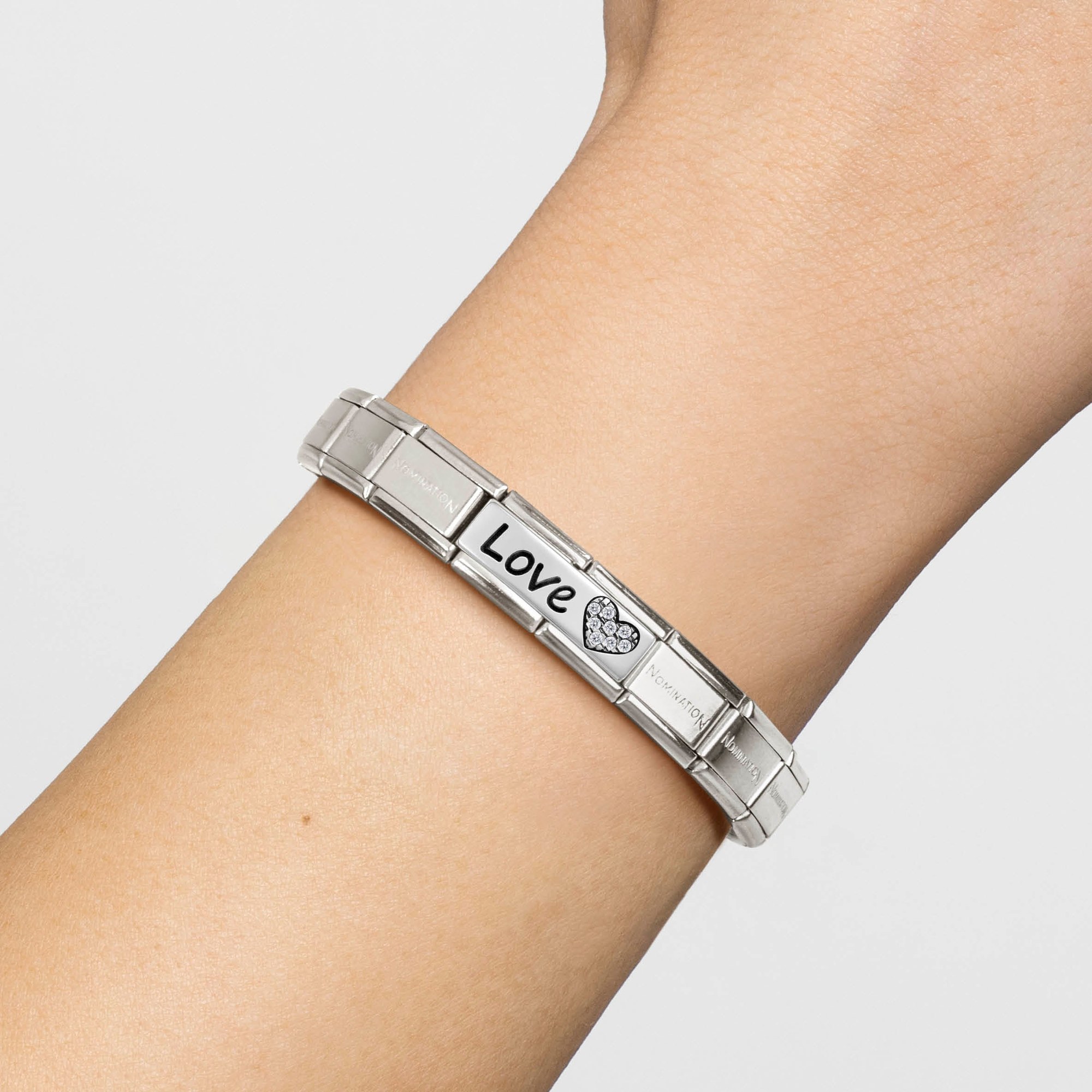 Nomination Composable Classic Double Charm Love Herz - Edelstahl, Sterling Silber, Zirkonia – Ansicht 2