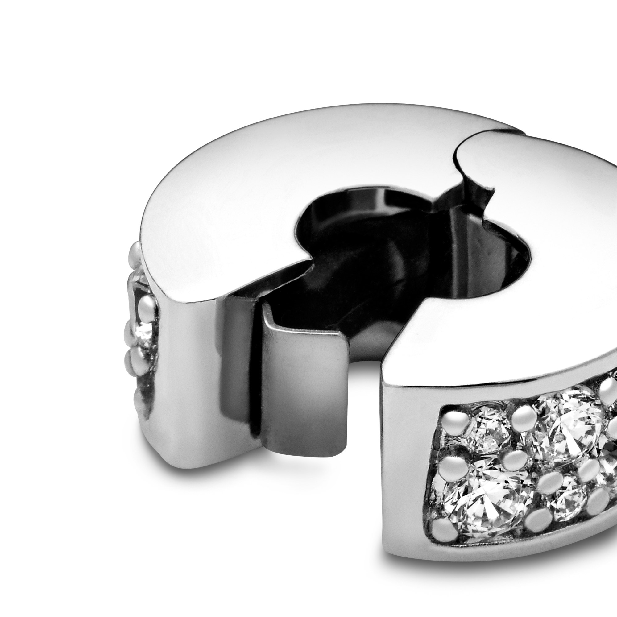 PANDORA Weißer Pavé-Glanz - Silber - CLIP Stopper mit Silikonkern - Zirkonia – Ansicht 5