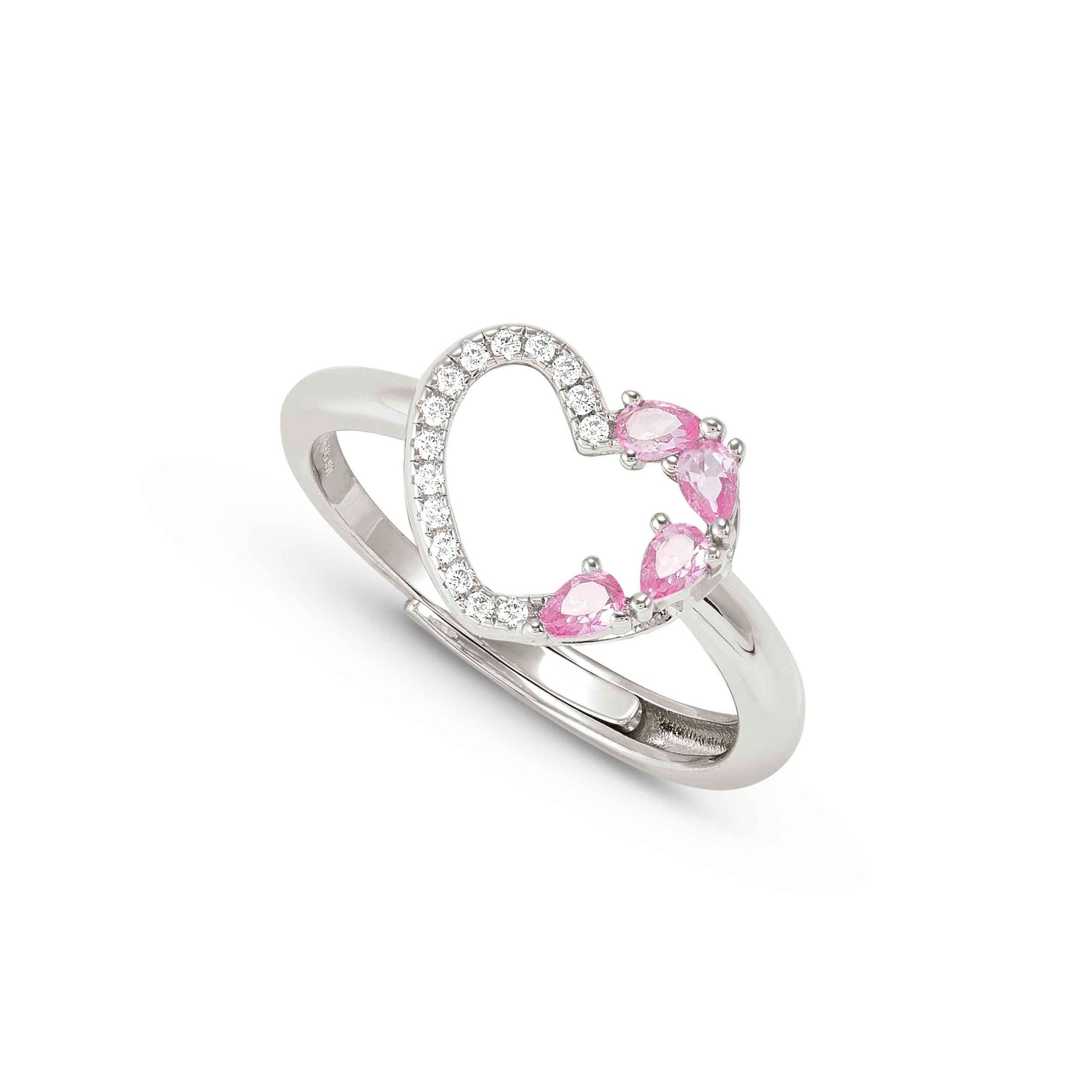 Nomination SHINE ME UP Ring aus Sterling Silber - Zirkonia - Herz - Weiß - Rosa - Gr. 51-59 verstellbar – Ansicht 2