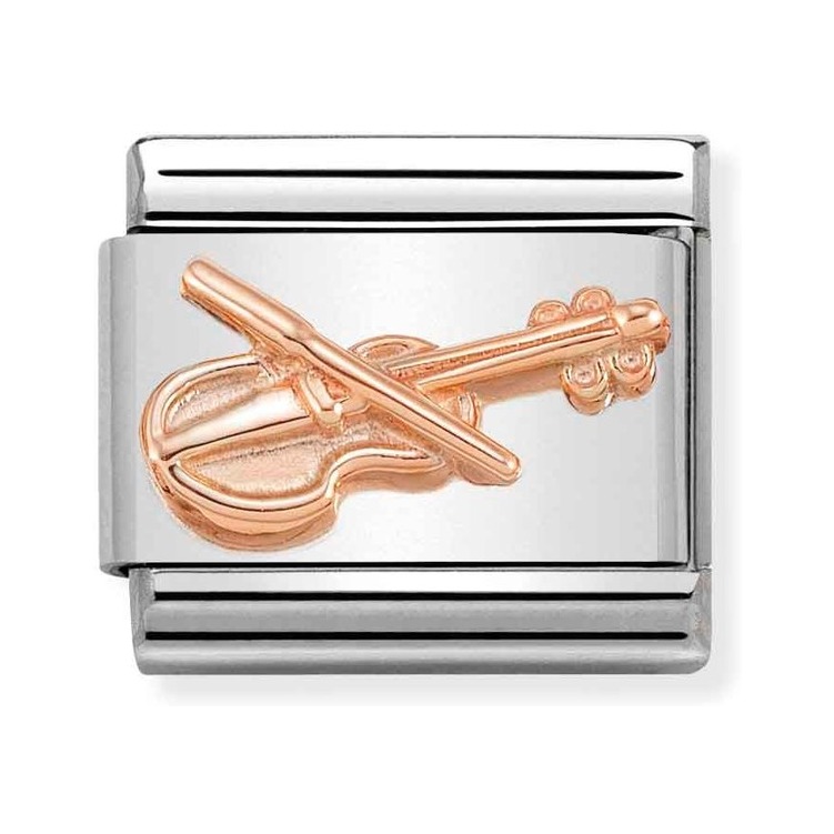 Nomination Composable Classic Charm Violine - Edelstahl, Gold 375 Roségold