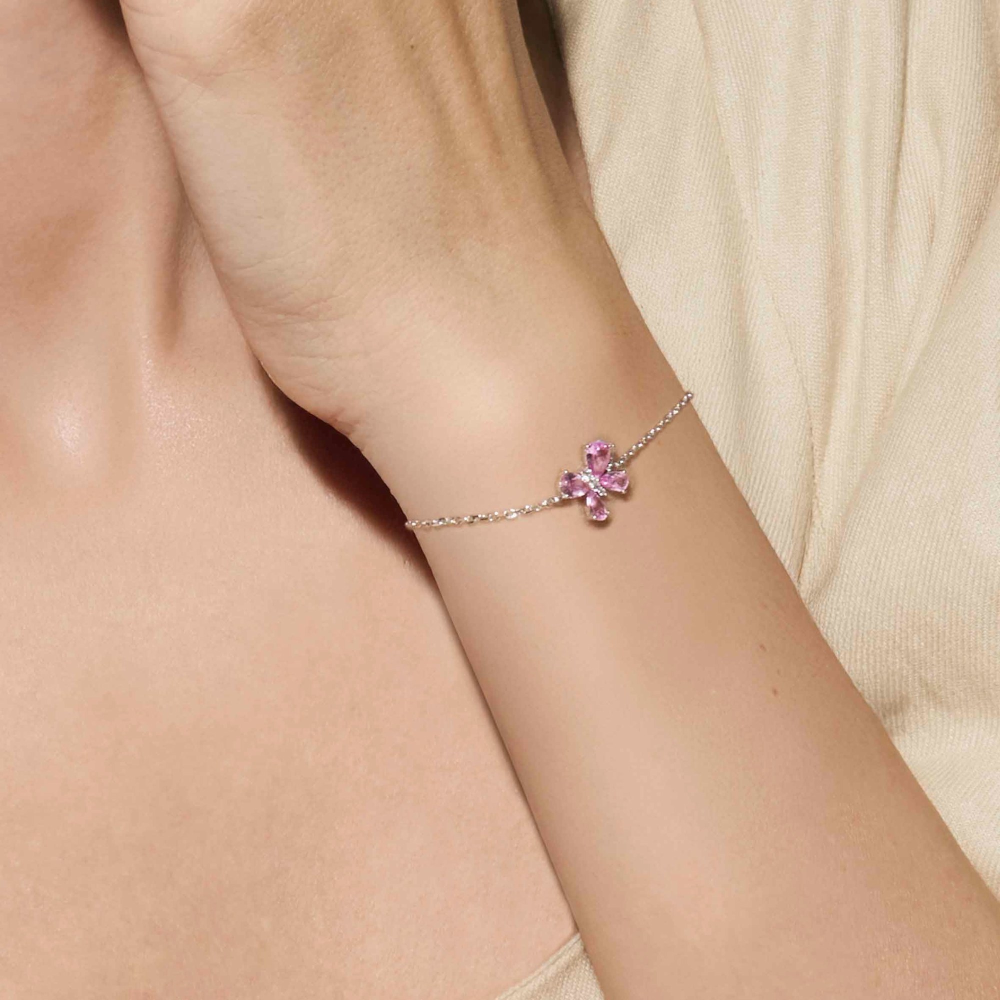 Nomination SHINE ME UP Armband aus Sterling Silber - Zirkonia - Schmetterling - Weiß - Hellblau - bis – rosa Steine – 18 cm – Ansicht 2
