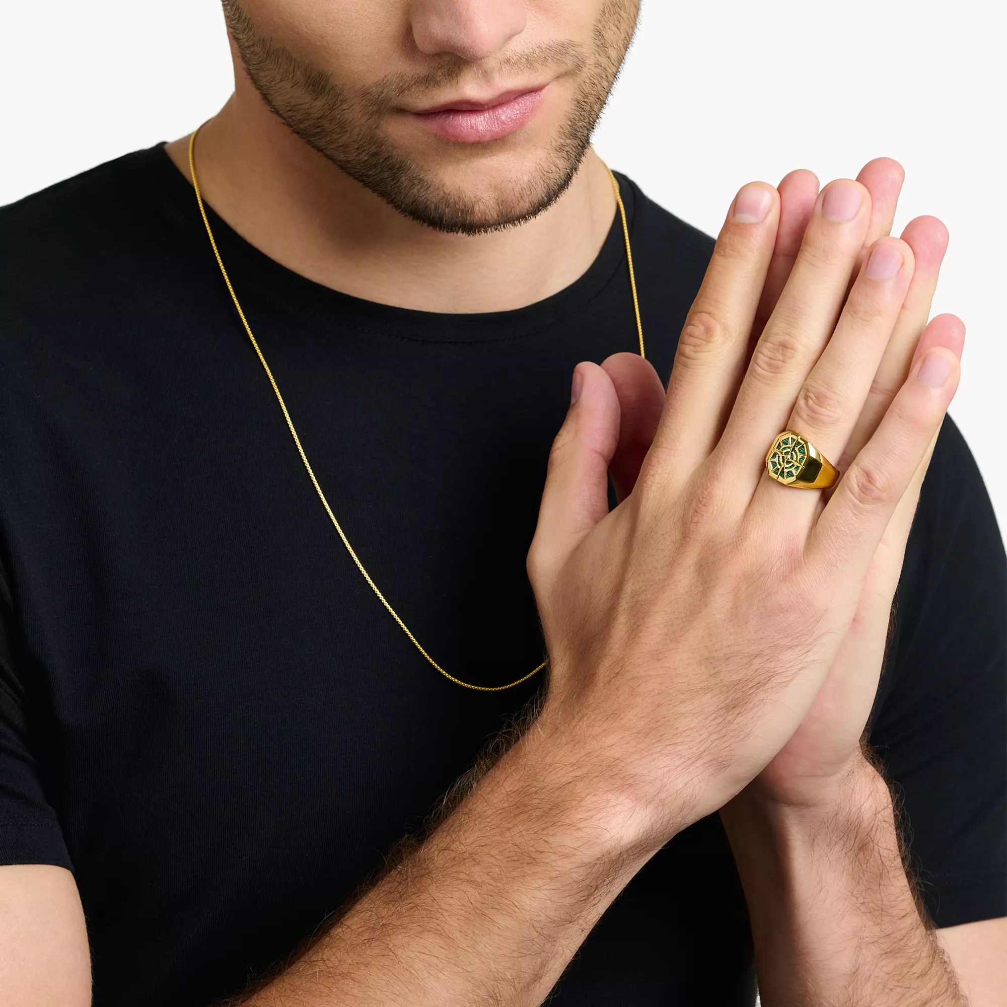Thomas Sabo Ring Kompass grün – Silber – vergoldet – Ansicht 3