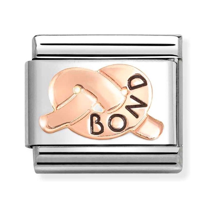 Nomination Composable Classic Charm Knoten BOND - Edelstahl, Gold 375 Roségold
