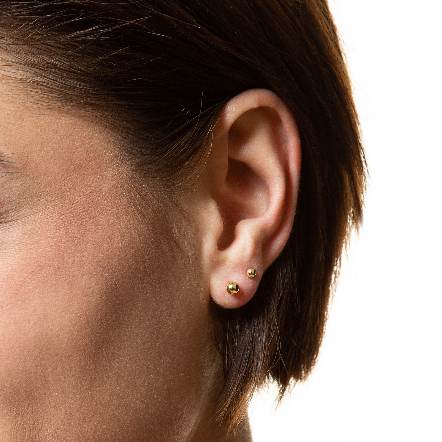 XENOX Ohrringe DOT - Sterling Silber vergoldet – Ansicht 2