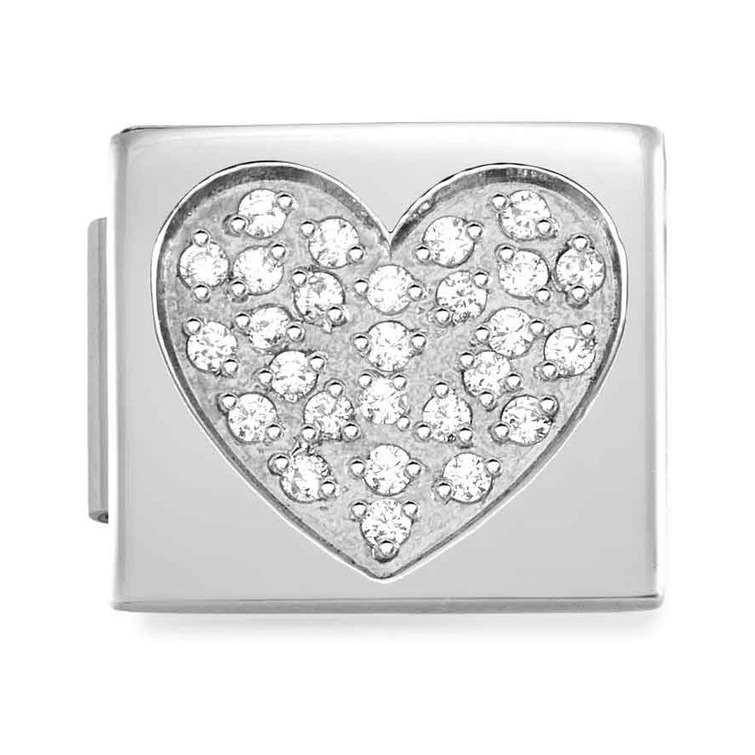 Nomination Composable Glam Charm Herz - Edelstahl, Zirkonia