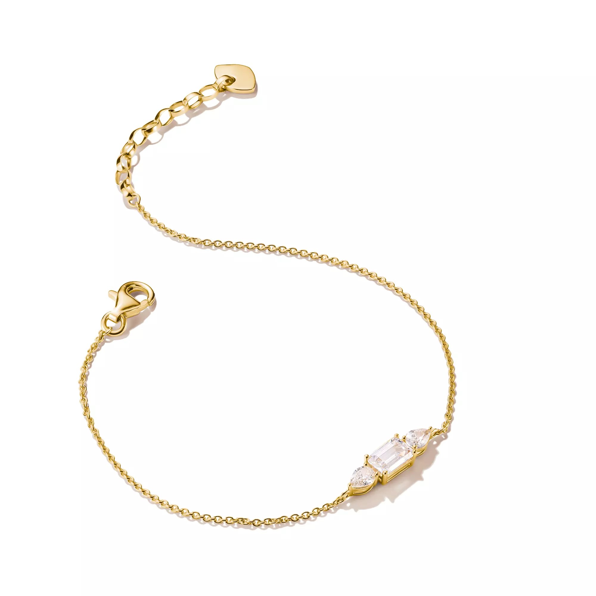 Thomas Sabo Bold Elegance Armband 16 - 19 cm - 750/- Gold auf Silber & Zirkonia - Weiß – Ansicht 3