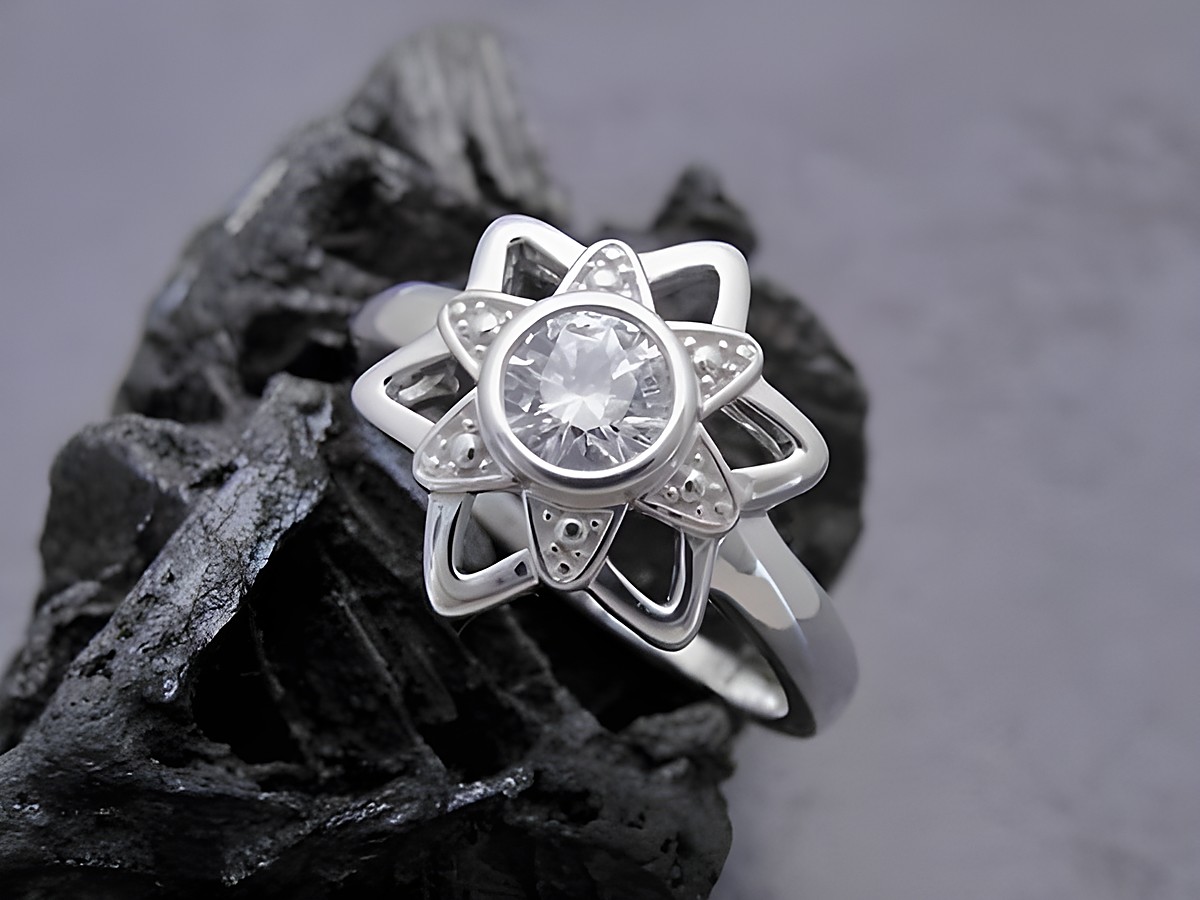 Silberring mit Zirkonia, traumhaftes Design in Weiss, Größe 54, Hersteller: Juwelier Harnisch, geeignet bis Größe 54 / 17,2.
