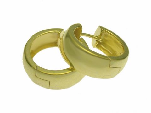 Moderne Creolen aus vergoldetem Sterling Silber von Juwelier Harnisch, stilvolles Design, elegant geschwungen und perfekt für jeden Anlass, ideal als Ohrschmuck.