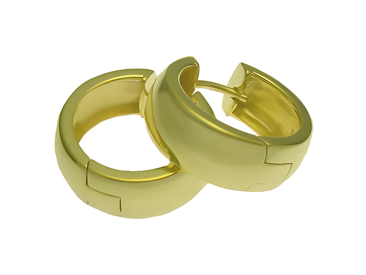Moderne Creolen aus vergoldetem Sterling Silber von Juwelier Harnisch, stilvolles Design, elegant geschwungen und perfekt für jeden Anlass, ideal als Ohrschmuck.