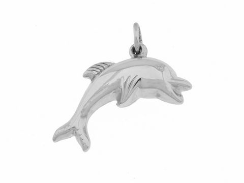 Delfin Anhänger aus 925 Sterling Silber verspielt ca 1,9 cm Hersteller Juwelier Harnisch Tiere.