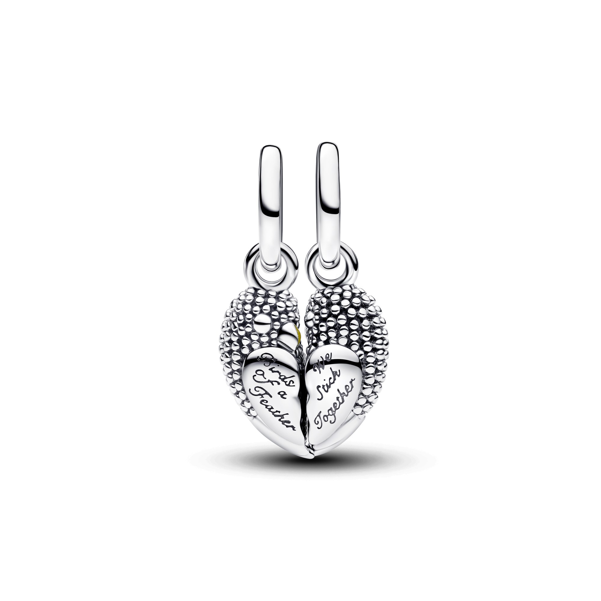Pandora Turteltauben Charm-Anhänger - Sterling Silber - Emaille + Kristall Pink – Ansicht 3