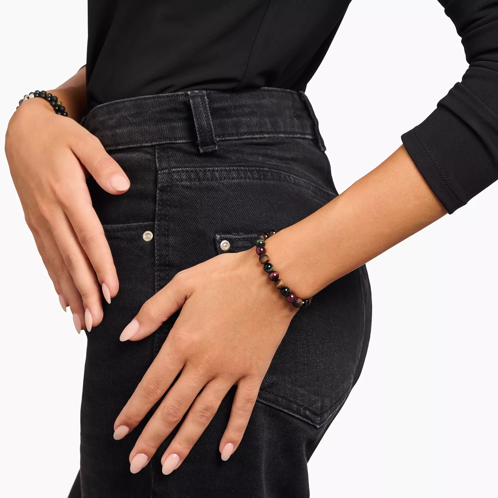 Thomas Sabo Armband - braun Silber gesch. + Tigerauge - braun - 19 cm – Ansicht 3