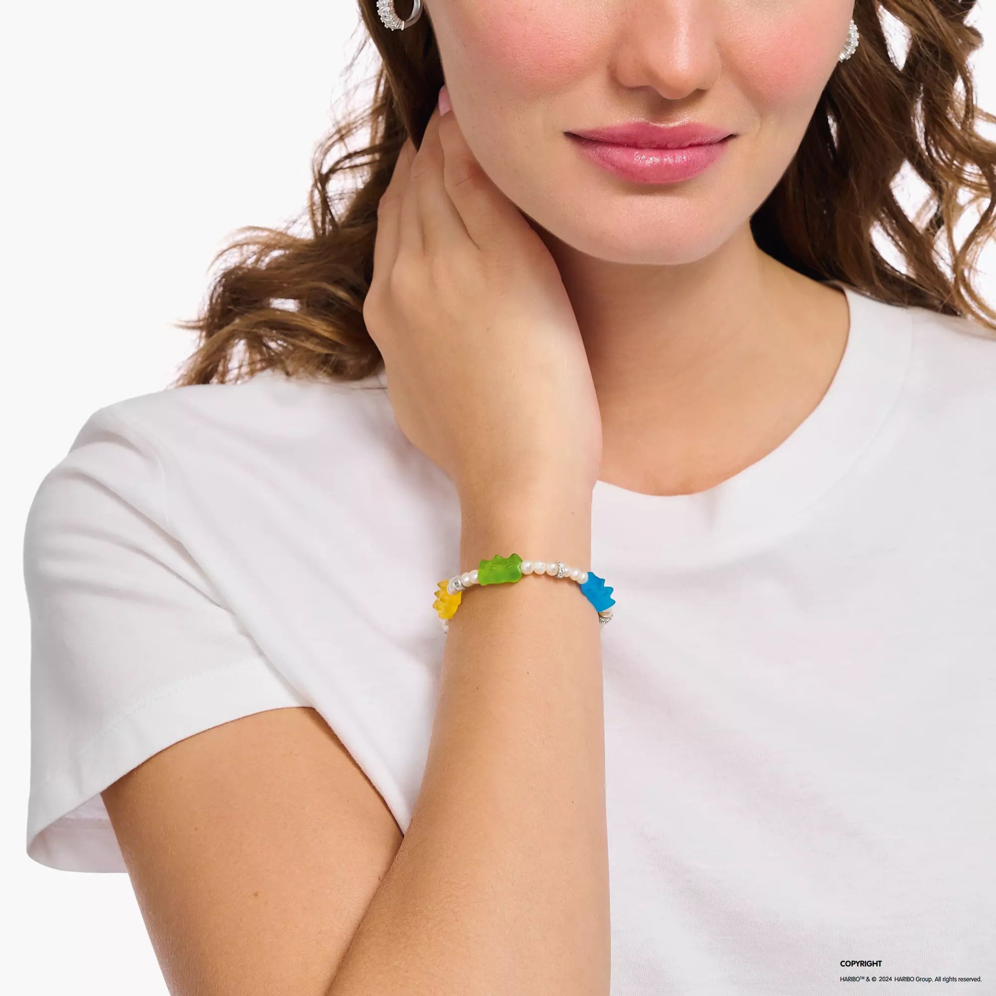 Thomas Sabo Armband - HARIBO Gummibärchen - Goldbär - Silber & Zuchtperlen & Glas & Zirkonia - 15 cm – Ansicht 2