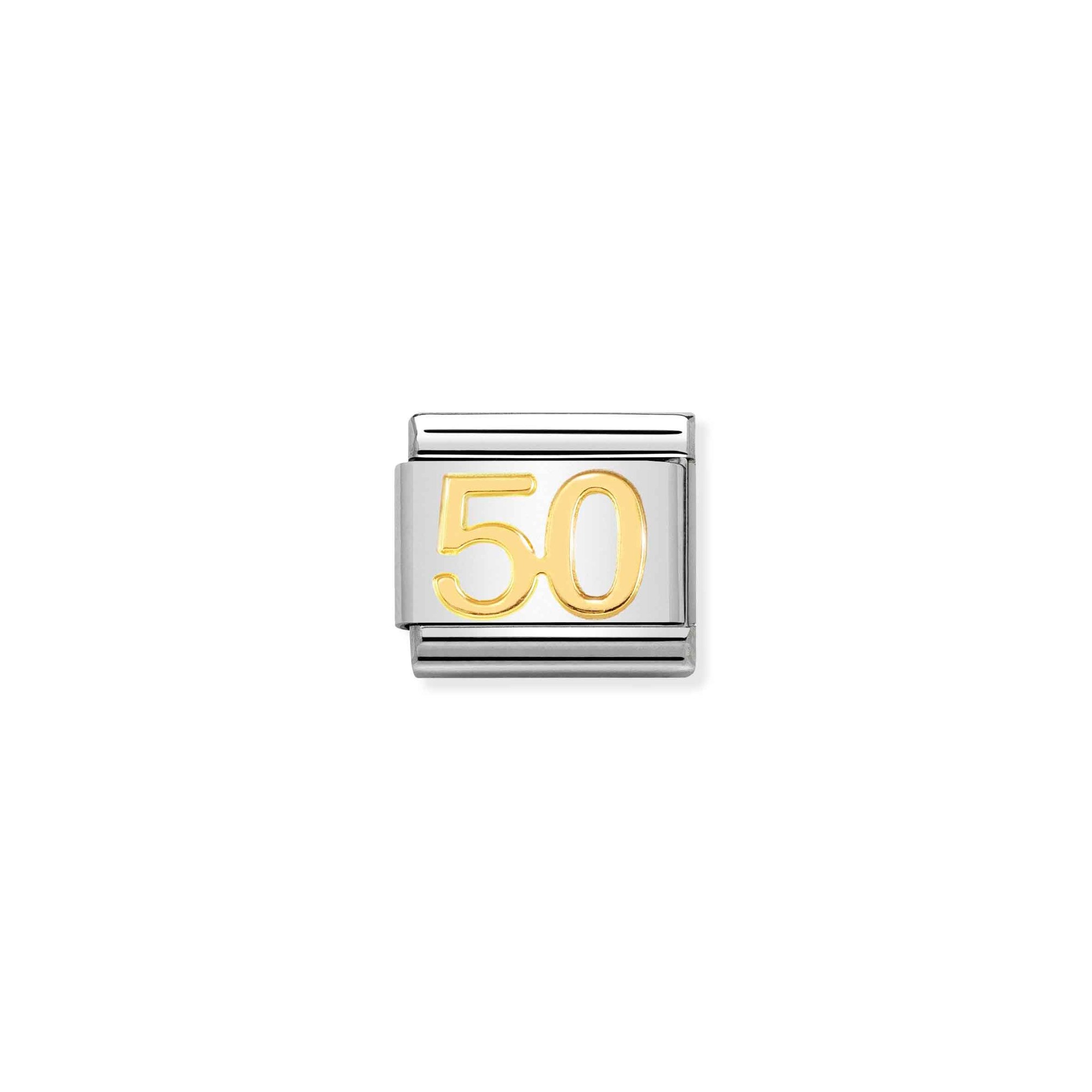 Nomination Composable Classic Charm Zahl 50 - Edelstahl, Gold 750 Gelbgold
