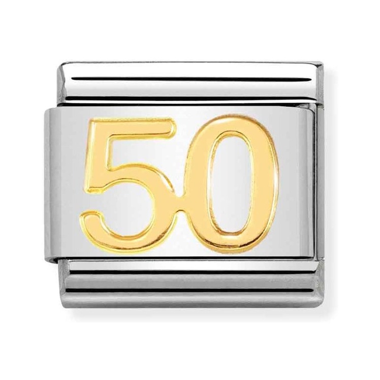 Nomination Composable Classic Charm Zahl 50 - Edelstahl, Gold 750 Gelbgold