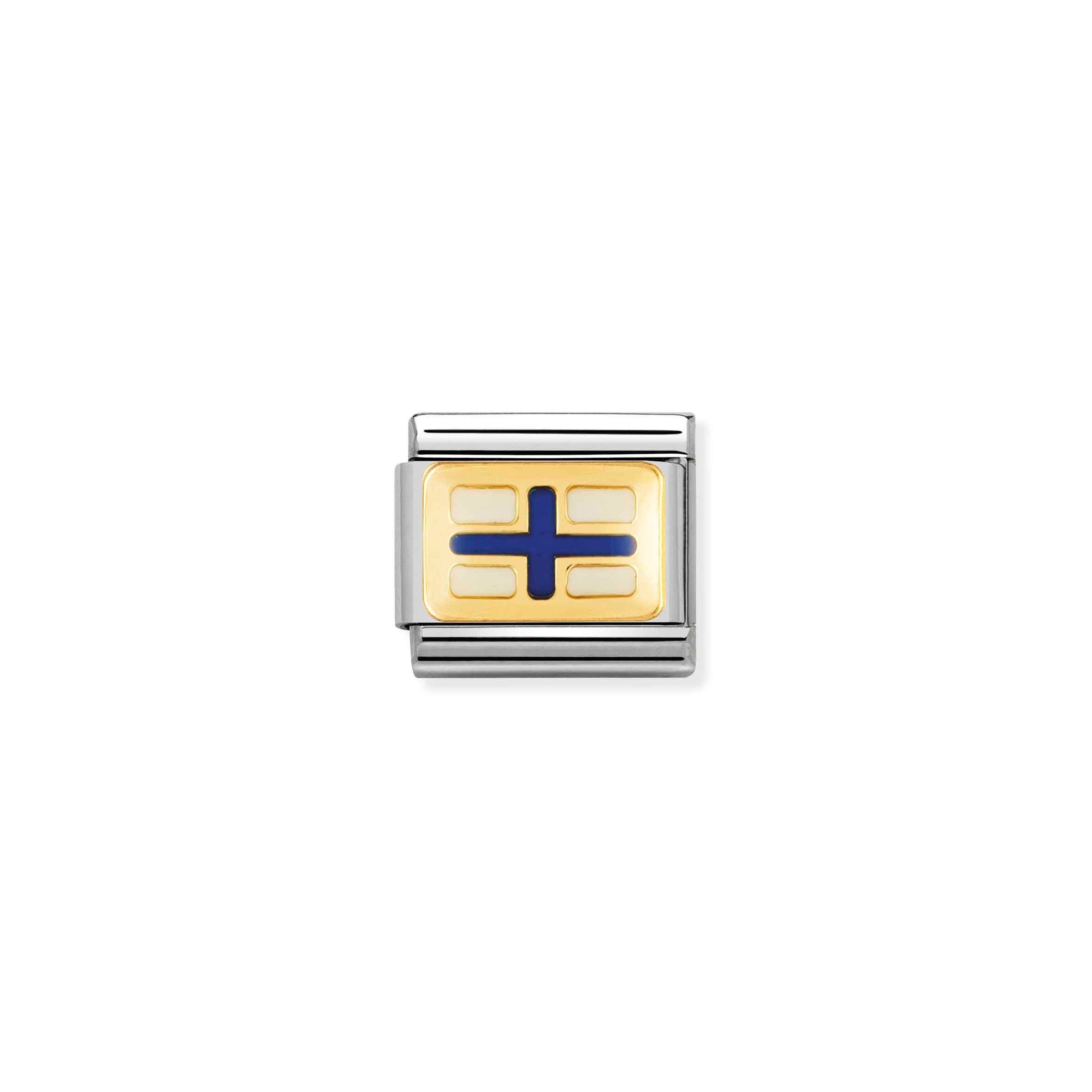 Nomination Composable Classic Charm Flaggenalphabet X - Edelstahl, Gold 750 Gelbgold, Emaille