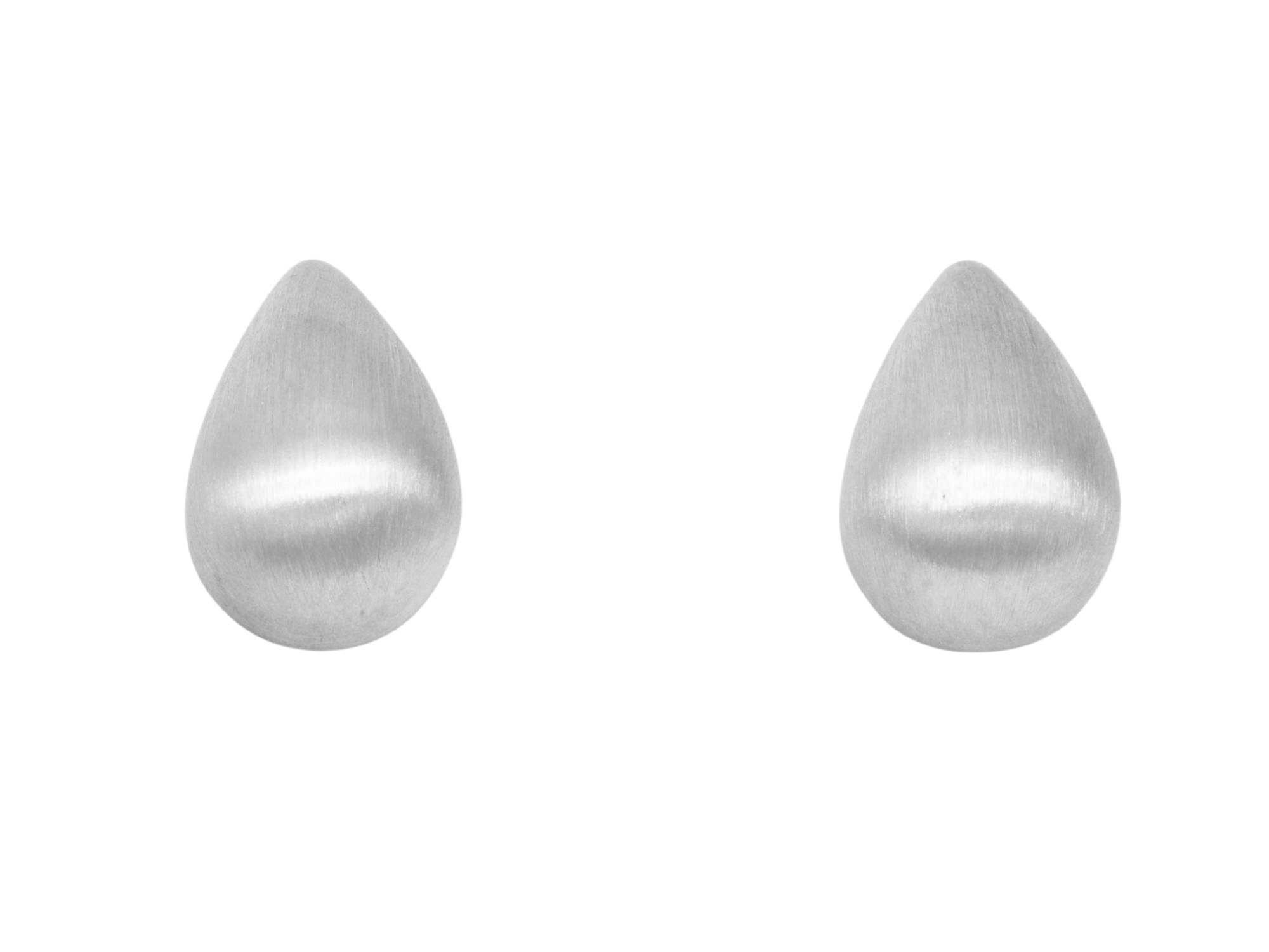 Ohrring Tropfen Ohrstecker - Sterling Silber mattiert rhodiniert