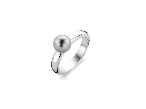 Ti Sento 1444PG Ring in Größe 54/17,5 aus rhodiniertem Sterling Silber mit einer eleganten, gewölbten Form und einer auffälligen Kugel als Blickfang.