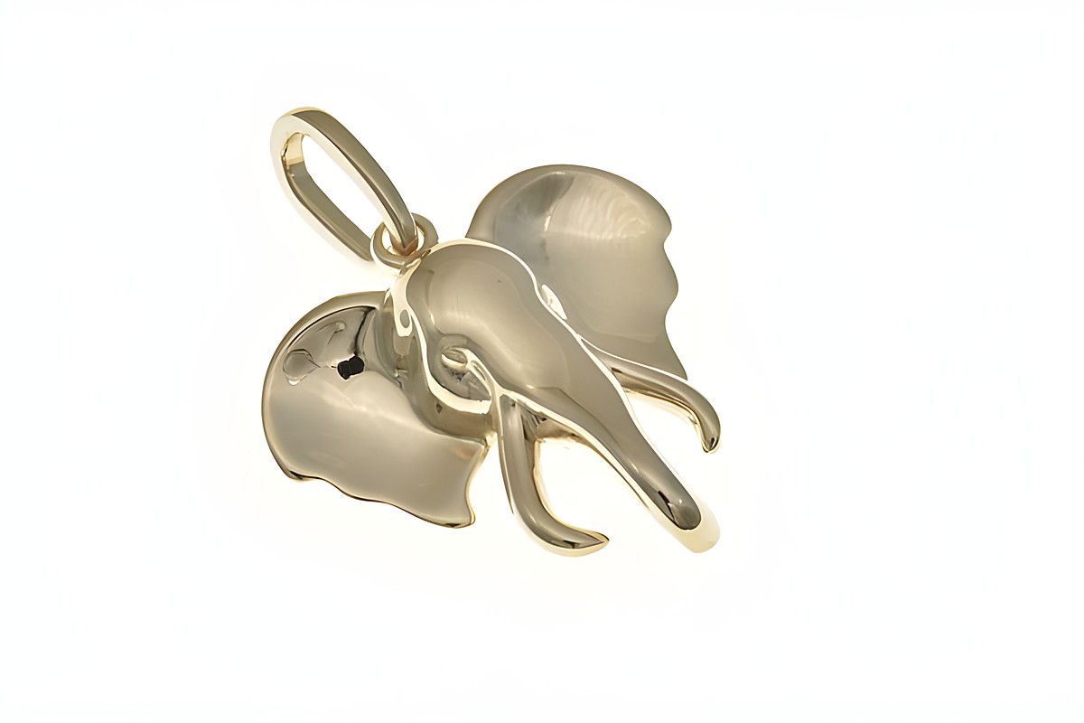 Elefantenkopf Anhänger aus Sterling Silber in Roségoldfarbe, elegant und verspielt, ideal für Tierliebhaber, hergestellt von Juwelier Harnisch.