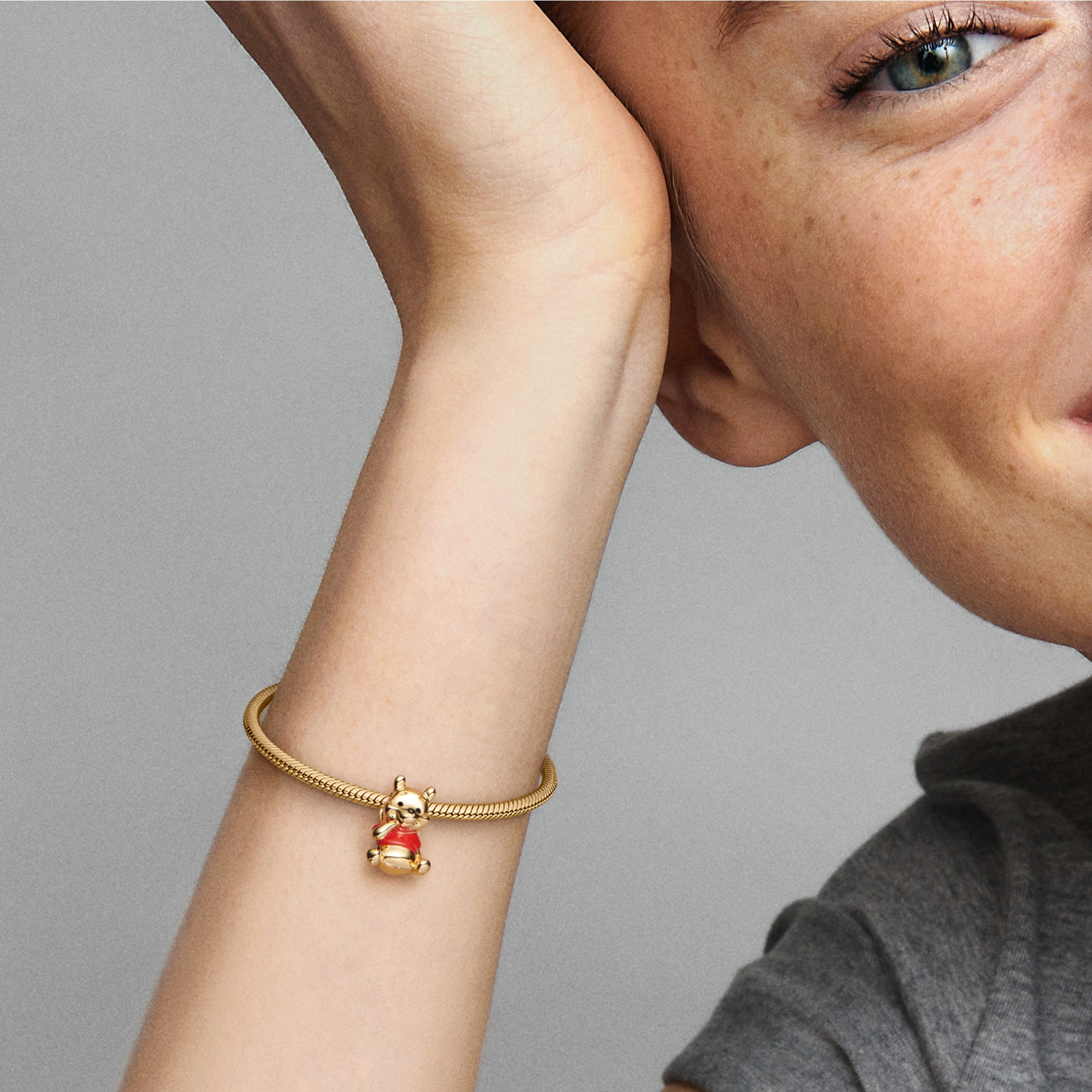 Pandora Disney Winnie Puuh Bär Charm - 585 Gelbgold Verg. - Mehrfarbig – Ansicht 5