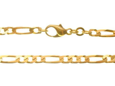 Figaro Panzerkette in Gold, 333er Legierung, 50 cm lang und 4,1 mm breit, mit praktischer Karabinerverriegelung, hergestellt von Juwelier Harnisch, elegantes Schmuckstück für jeden Anlass.