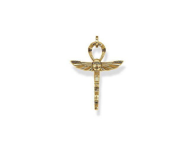 Thomas Sabo PE778-414-39 Anhänger Rebel at heart Ankh aus vergoldetem Silber mit Zirkonia in detaillierter Ankh-Form und feinen Verzierungen, elegant und ausdrucksstark.