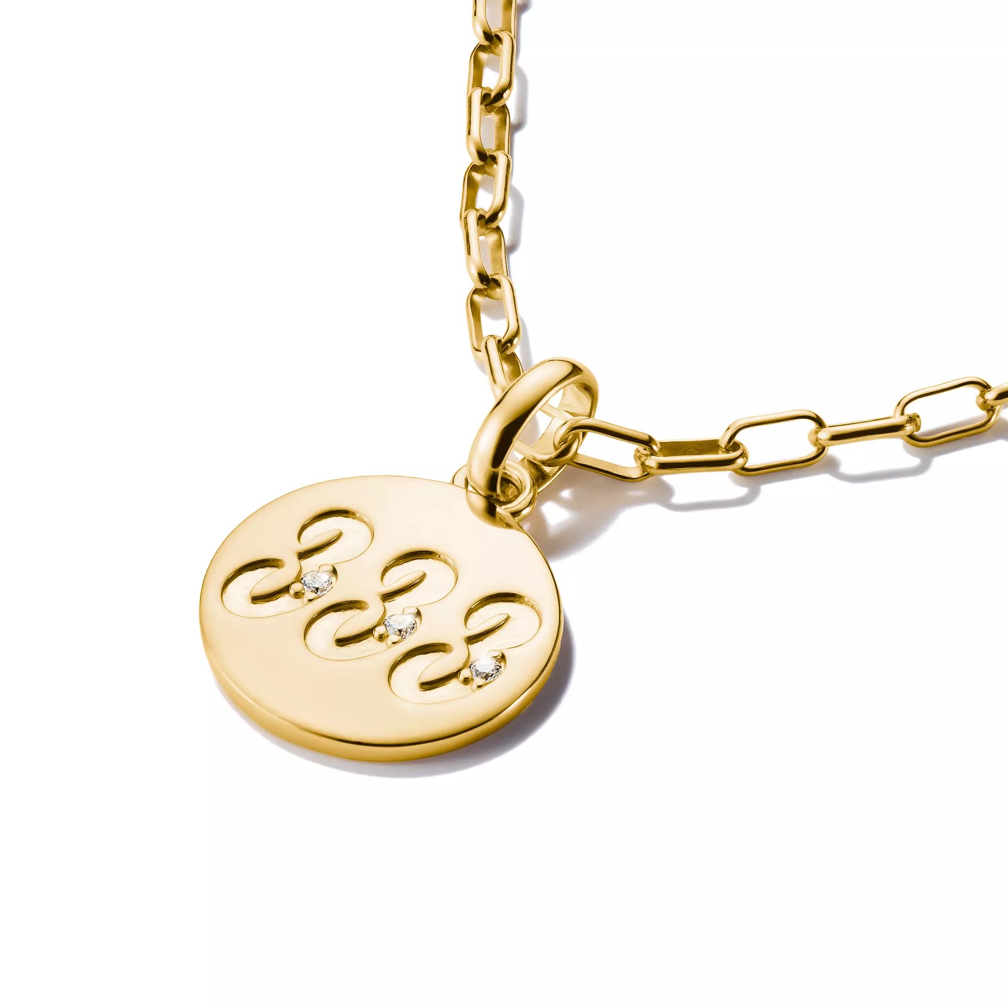 Thomas Sabo Connect - Engelzahl 333 - Charm mit Öse - Silber & Gelbgold Verg. + Zirkonia – Ansicht 2