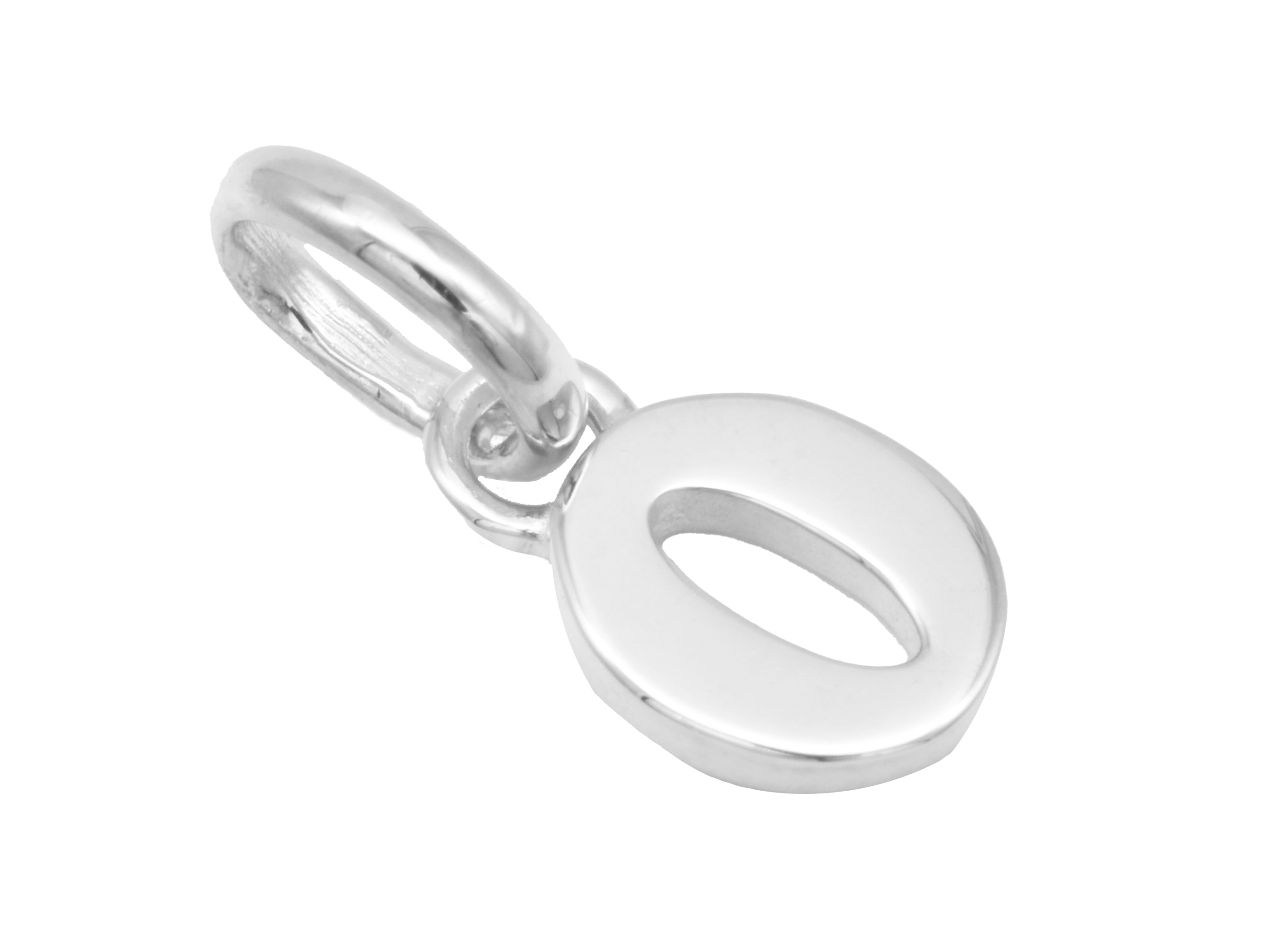 Gold Anhänger Zahl 0 aus 585 Weißgold poliert, elegantes Design, symbolisiert Glückszahlen, hergestellt von Juwelier Harnisch, ideal als persönliche Geschenkidee oder für eigene Sammlung.