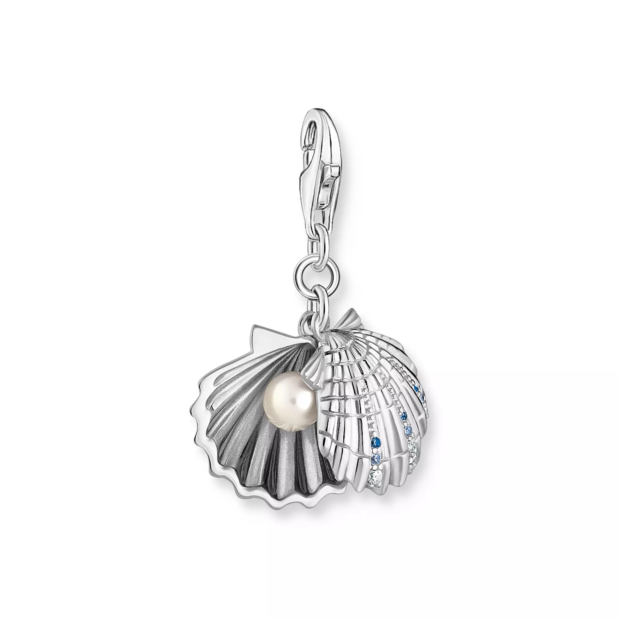 Thomas Sabo charm Muschel - Sterling Silber geschw. - Glas-Keramik Stein - synth. Spinell – Ansicht 2