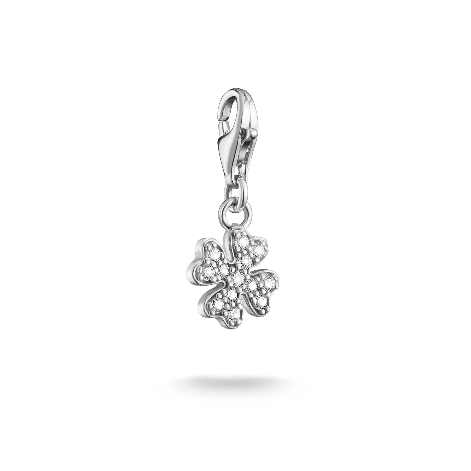 Thomas Sabo Charm-Anhänger - Kleeblatt - Sterling Silber - Zirkonia - weiß – Ansicht 2