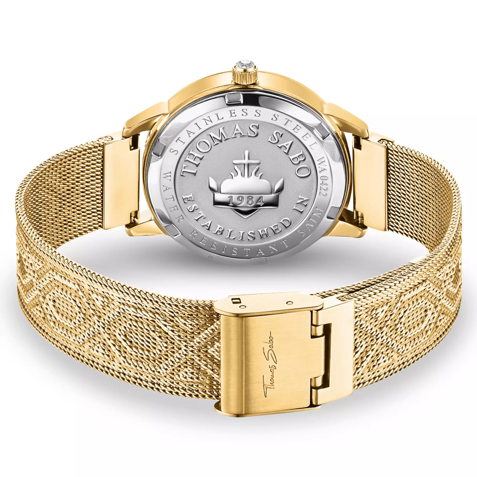 Thomas Sabo Damenuhr mit 33 mm, Libellen und Steinen goldfarben – Ansicht 2