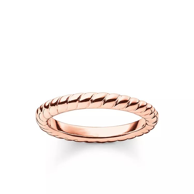 Thomas Sabo Ring Silber - verg. Gelbgold – gedrehtes Band