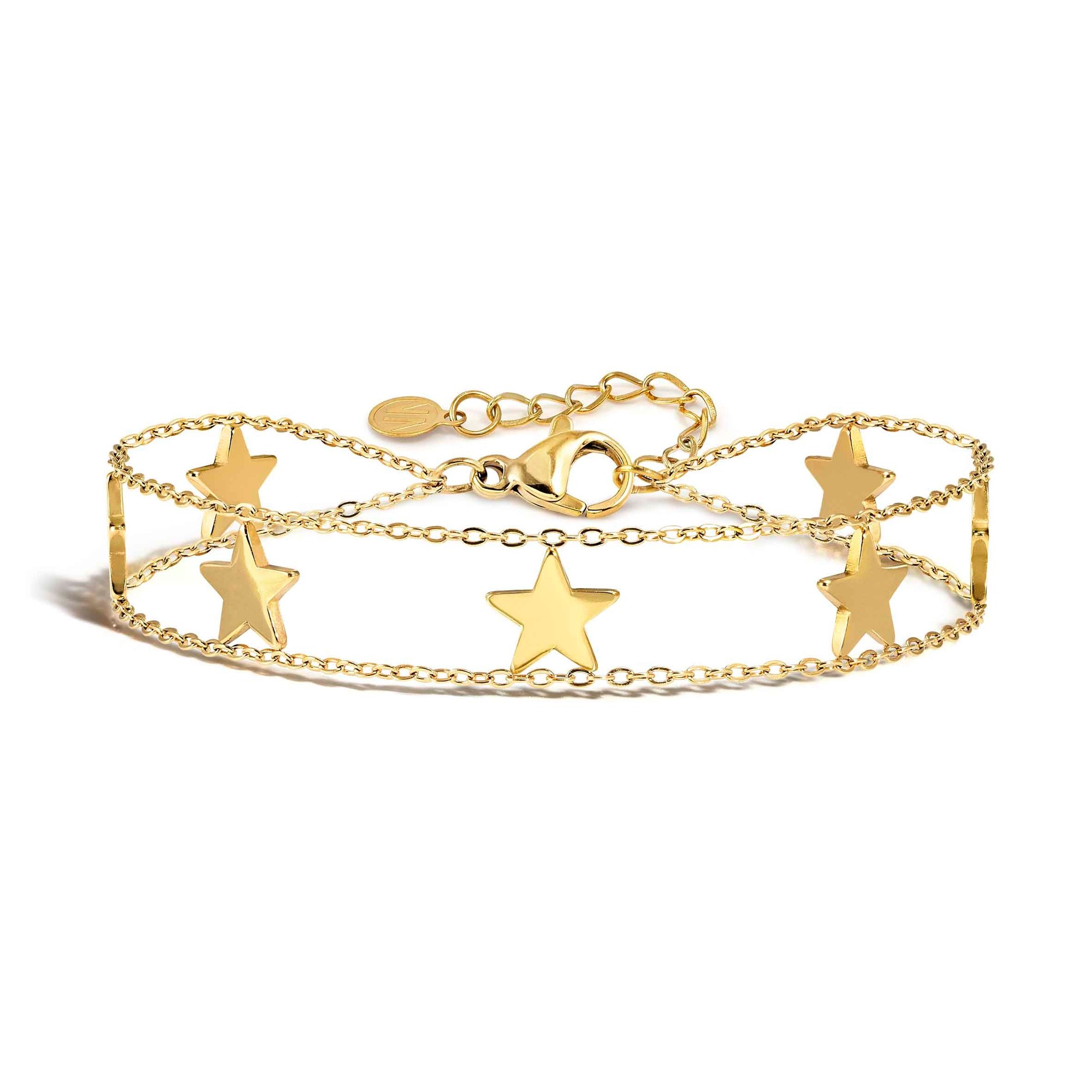 Nomination RITMATIKA Armband - doppelt aus - mit Schmucksymbolen verziert – Sterne goldfarben – Ansicht 2
