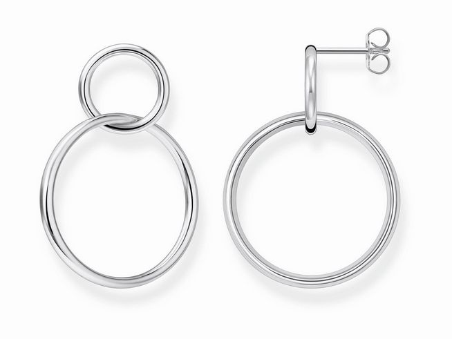 Thomas Sabo Ohrring H2097-001-21 aus Sterling Silber, elegante Ohrhänger mit einem Kreisdoppel-Design, zeitloses Schmuckstück für jeden Anlass. Vielseitig kombinierbar und stilvoll.