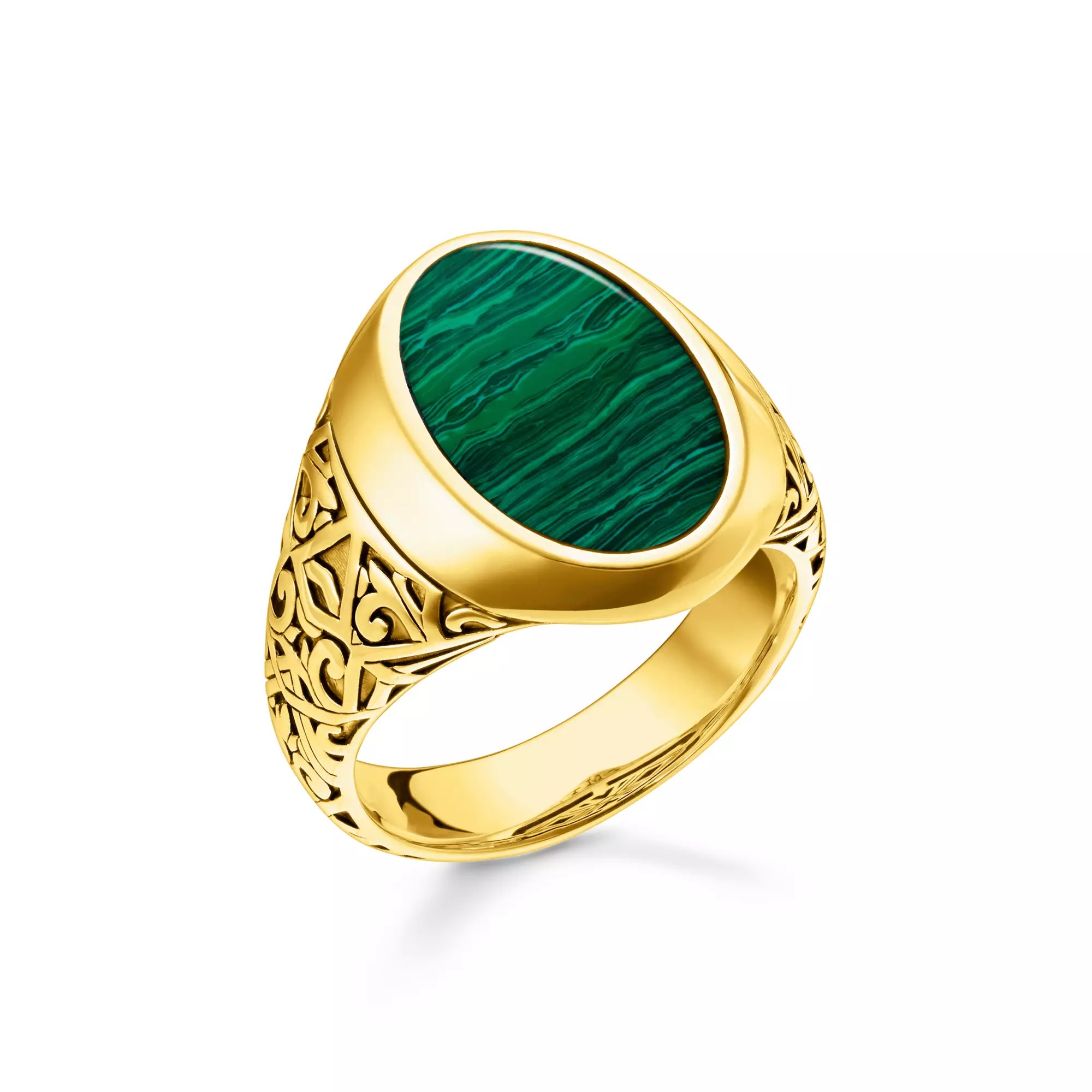 Thomas Sabo Ring grün-gold – Silber – vergoldet