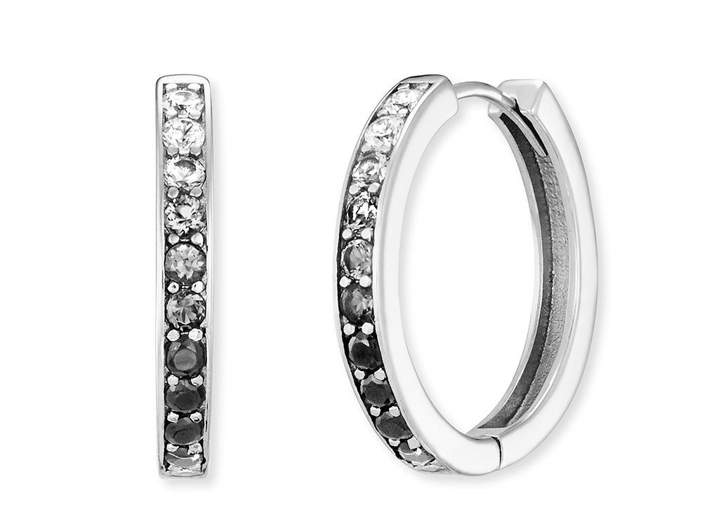 Silberne Creolen von Engelsrufer ERE-SHADE-ZI-CR-21 mit Zirkonia in einem eleganten Design, ideal für besondere Anlässe oder den Alltag.