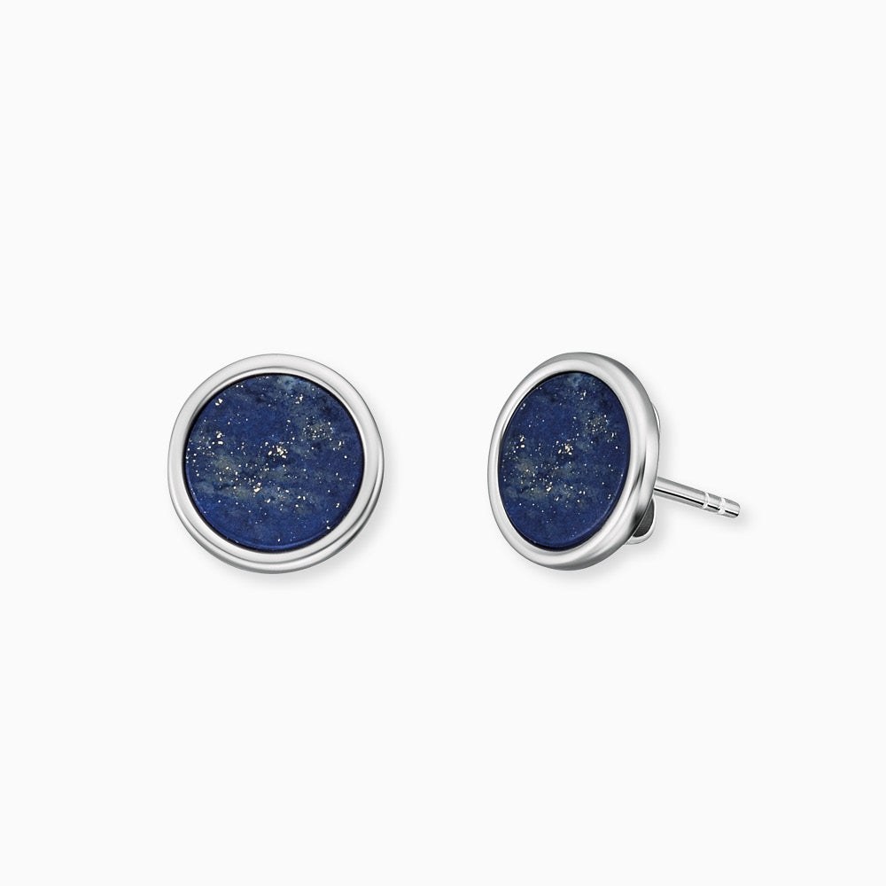 Engelsrufer BASIC Ohrstecker Powerful Stone - Kraftstein - Lapislazuli - Silber rhodiniert & auf Kleber Blau 10 mm – Ansicht 2