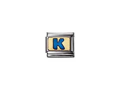 Nomination Classic Buchstabe blau emailliert K 03020111, Hersteller: Nomination, blau emailliert, gefertigt aus Edelstahl mit einem klaren, modernen Design. Ideal als individuelles Schmuckstück.