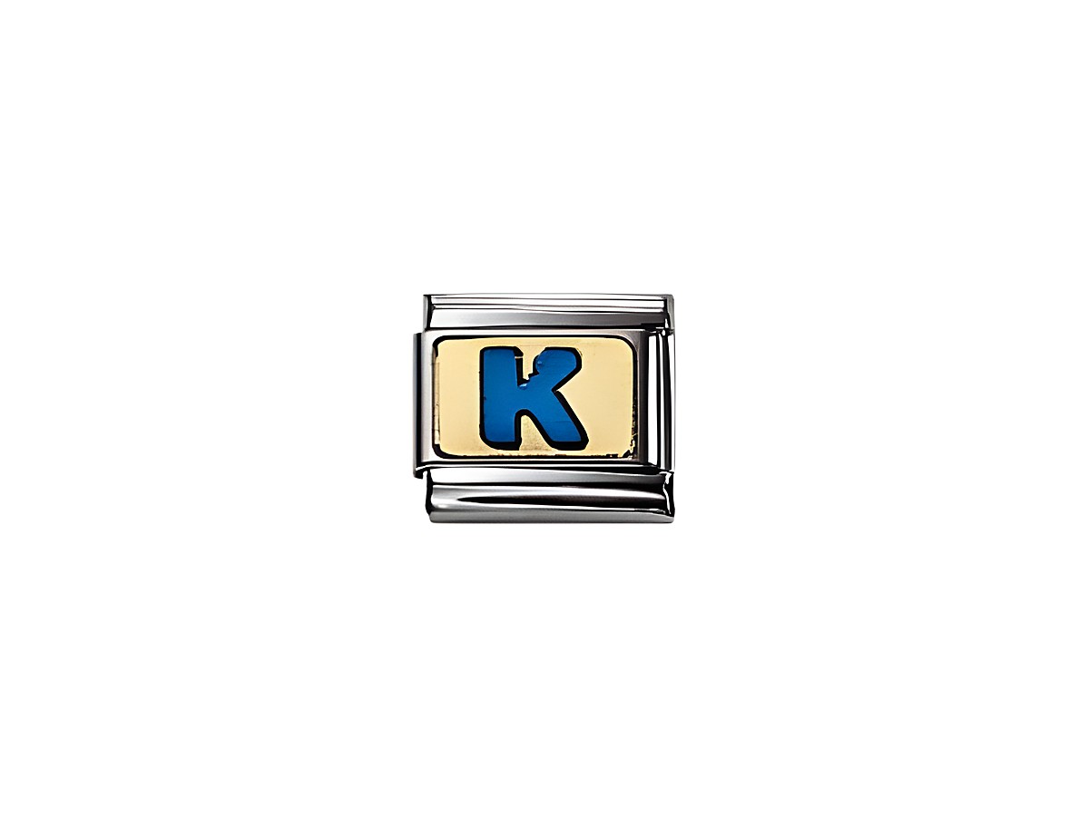 Nomination Classic Buchstabe blau emailliert K 03020111, Hersteller: Nomination, blau emailliert, gefertigt aus Edelstahl mit einem klaren, modernen Design. Ideal als individuelles Schmuckstück.