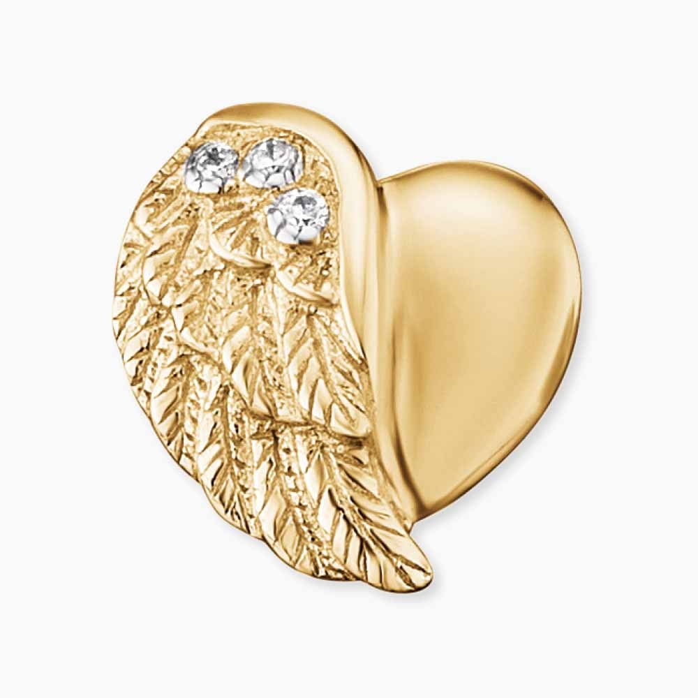 Engelsrufer LILHEARTWING Ohrstecker Herzflügel - mit Zirkonia Gelbgold vergoldet auf Silber – Ansicht 3