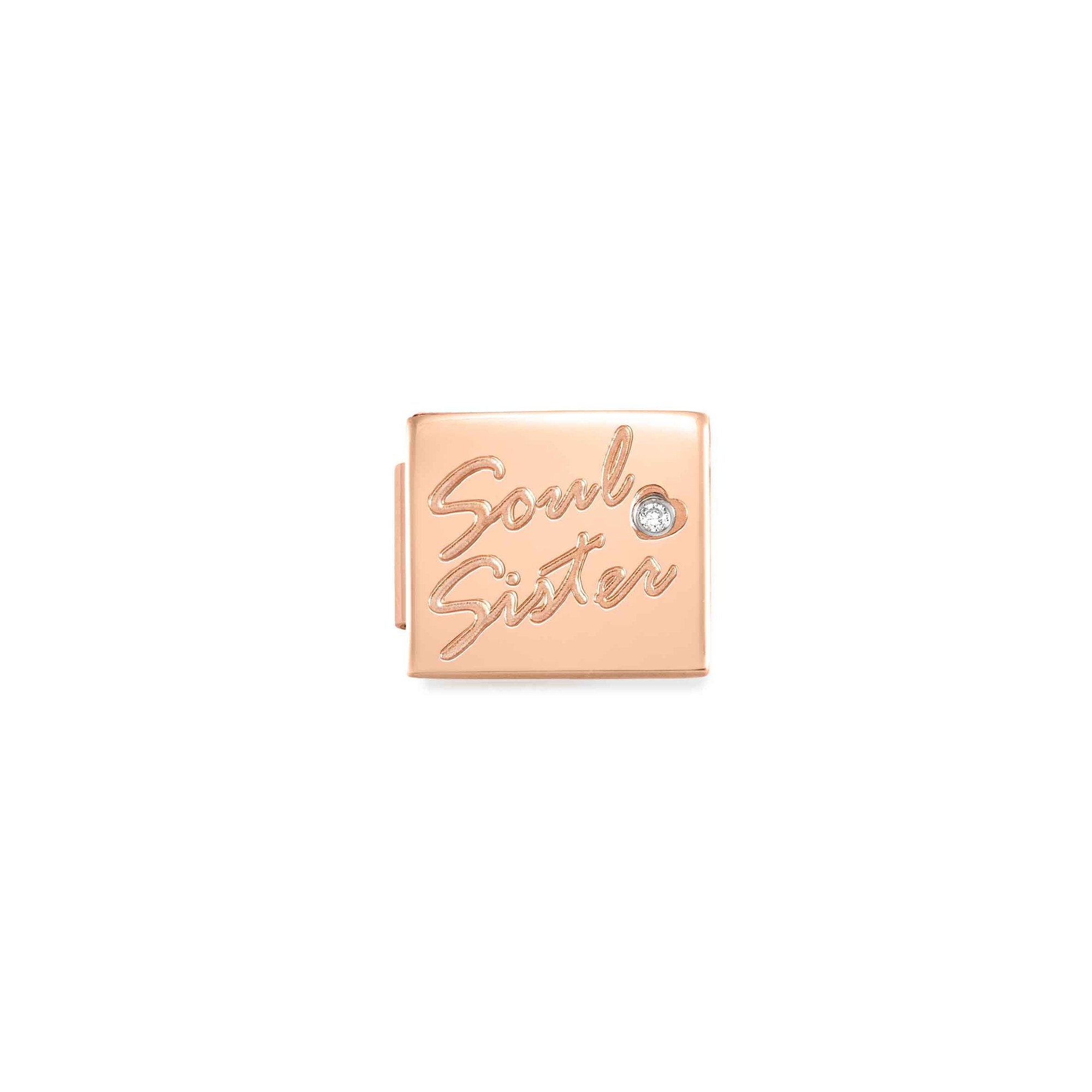 Nomination Composable Glam Charm Soul Sister rosé - Edelstahl, PVD rosé, Zirkonia