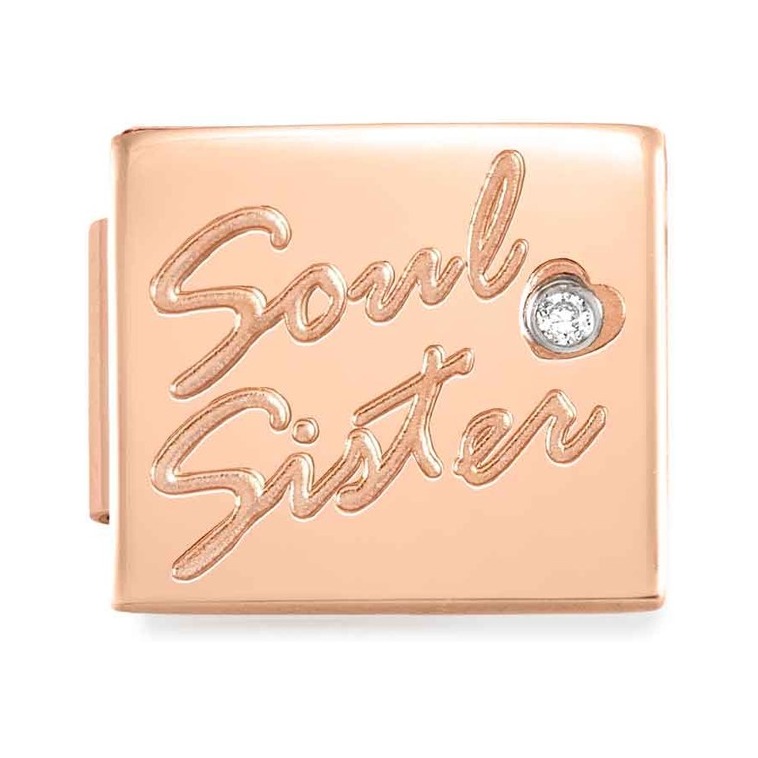 Nomination Composable Glam Charm Soul Sister rosé - Edelstahl, PVD rosé, Zirkonia