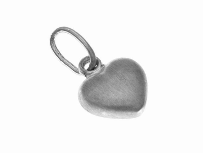 Anhänger Herz niedlich Silber mattiert rhodiniert, Hersteller Juwelier Harnisch, plastisch gestaltet, ideal als Schmuckstück für persönliche Bedeutungen oder Geschenkideen.