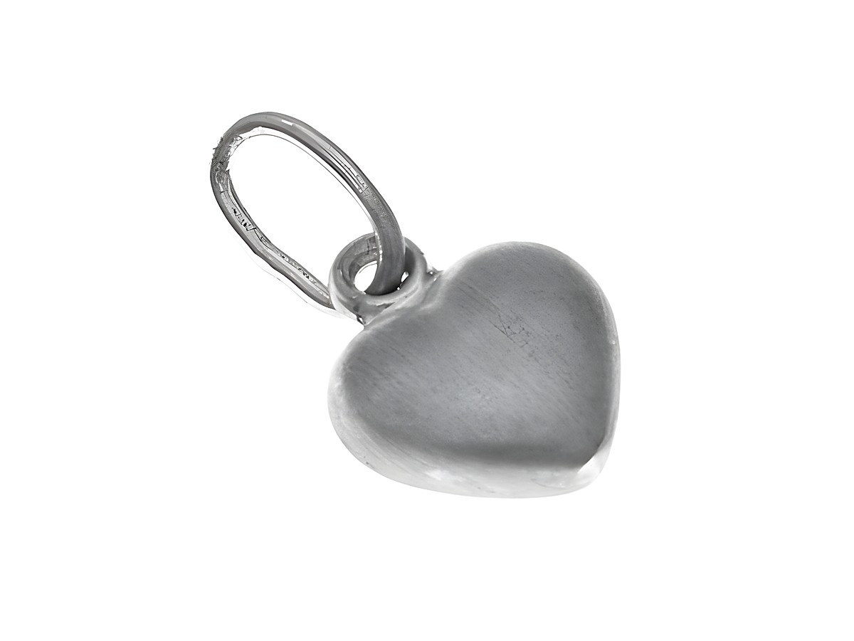 Anhänger Herz niedlich Silber mattiert rhodiniert, Hersteller Juwelier Harnisch, plastisch gestaltet, ideal als Schmuckstück für persönliche Bedeutungen oder Geschenkideen.