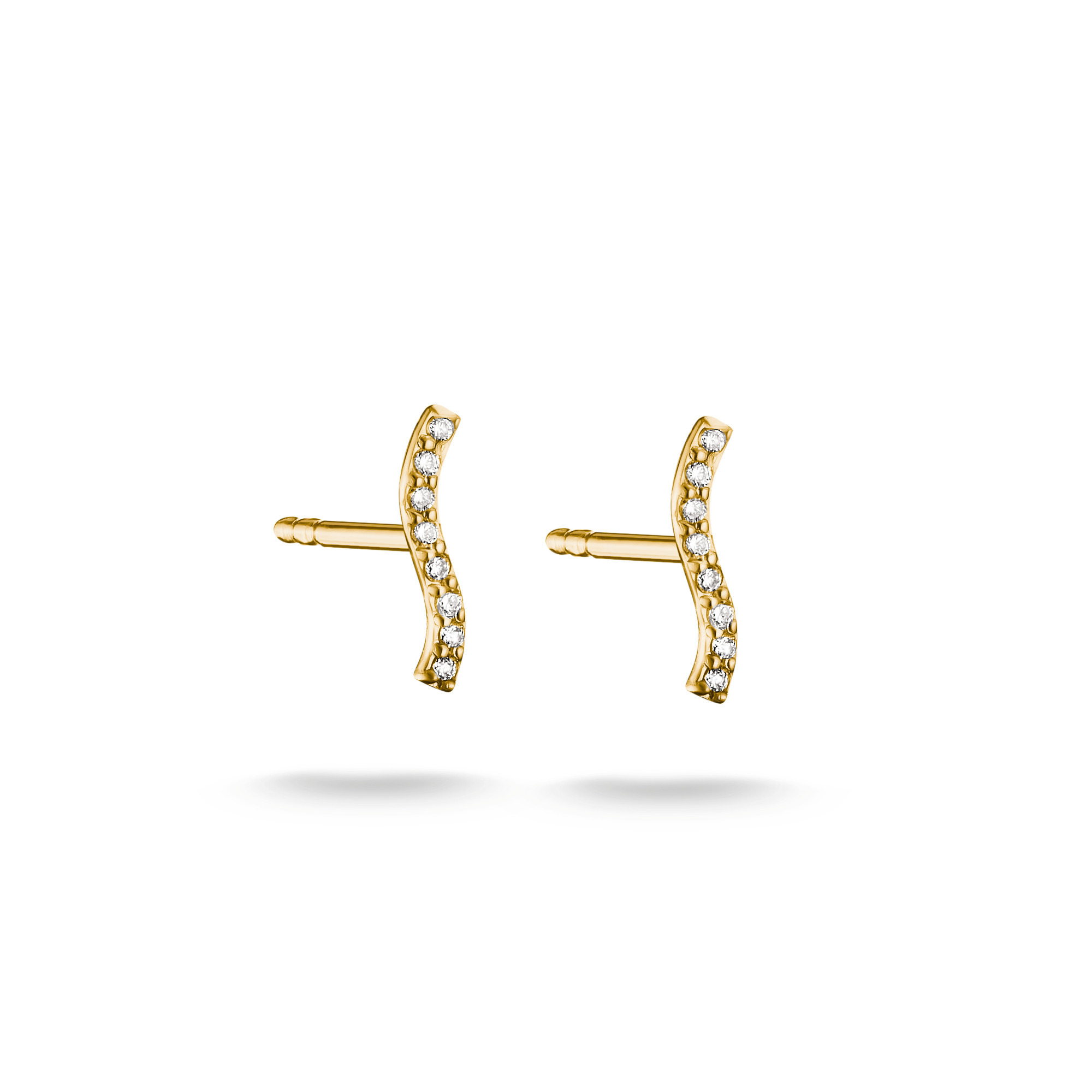 Thomas Sabo Ohrstecker mit weißem Zirkonia, vergoldet, 2,3 mm breit, elegantes Design mit funkelnden Steinen, ideal für stilvolle Akzente, Neuheiten des Herstellers Thomas Sabo.
